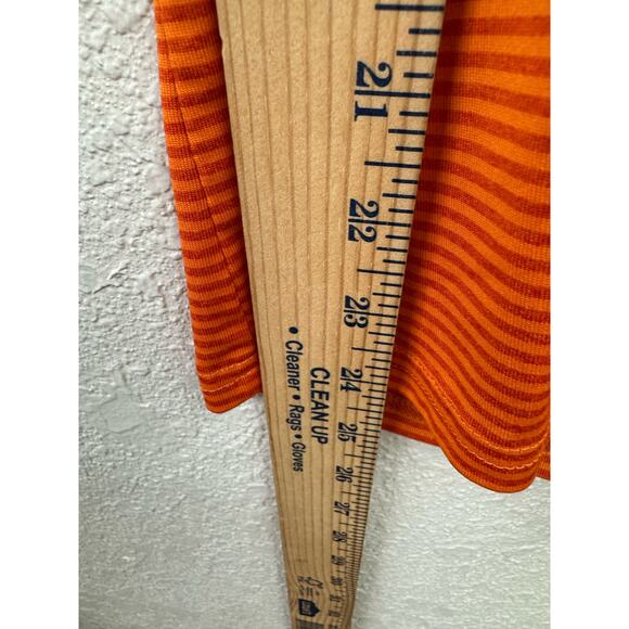 Orange striped ladies' Whataburger v-neck polo shirt Large - Picture 4 of 6